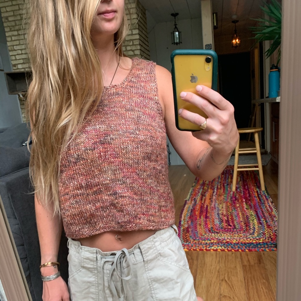 2/$25 Vintage handmade crocheted cropped tank